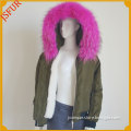 Jsfur Wholesale MA1 Bomber Jacket With Fur Collar And Fur Lining